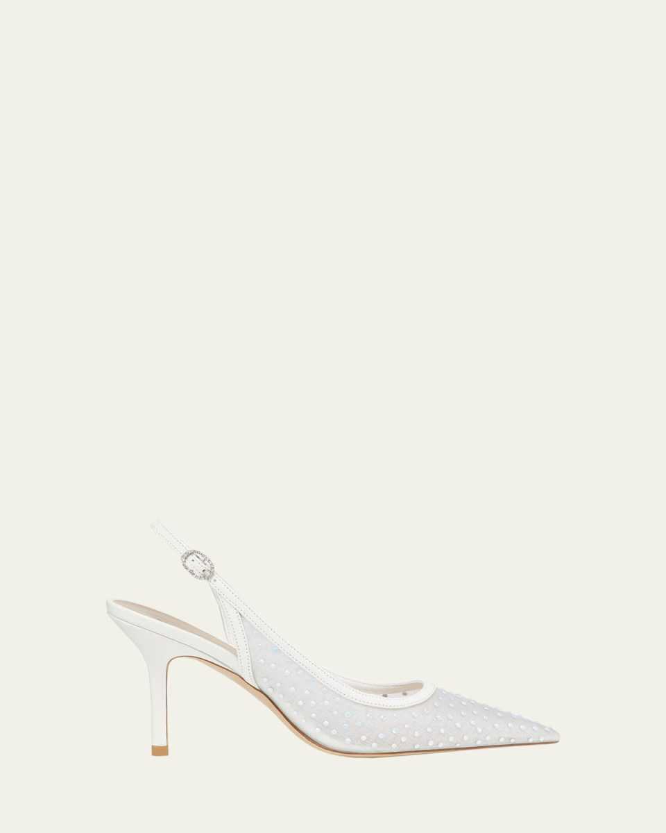 Emilia Crystal Mesh Slingback Pumps